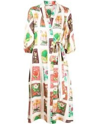 Oroton - Floral-print Wrap Dress - Lyst