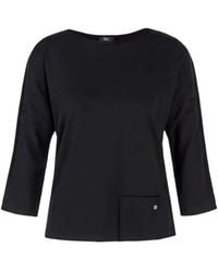 Marc Cain - T-Shirt À Poche Plaquée Et Col Bateau - Lyst