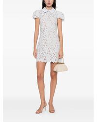 Self-Portrait Lace Bodice Mini Dress in White | Lyst