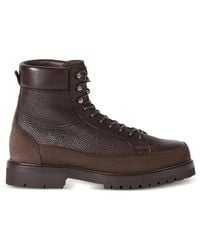 Brunello Cucinelli - Bottines En Cuir Grainé Et Daim - Lyst