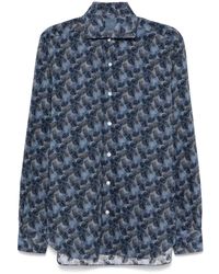 Barba Napoli - Hemd Mit Blatt-Print - Lyst