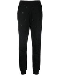 KARL LAGERFELD - Monogram-Rhinestone Track Pants - Lyst