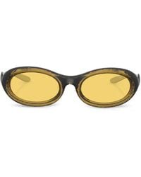 DIESEL - Distressed Oval-Frame Sunglasses - Lyst