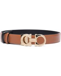 Ferragamo - Cintura Con Fibbia Gancini Reversibile - Lyst