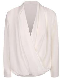 Blanca Vita - Wrap-Style Long-Sleeve Blouse - Lyst