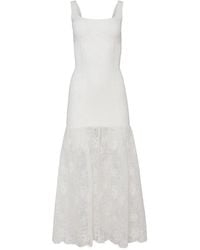 Fleur du Mal - Jolie Lace-Trim Ribbed Maxi Dress - Lyst