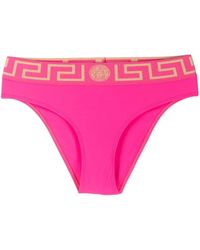 Versace - Greek Key Swim Bikini Bottom - Lyst
