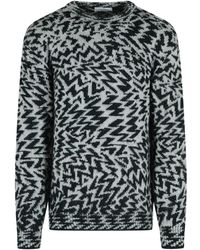 Laneus - Abstract-Pattern Crew-Neck Sweater - Lyst