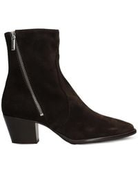 Anna F. - Suede Side-Zip Ankle Boots - Lyst