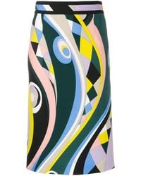 Emilio Pucci Abstract Print Pencil Skirt - Multicolour