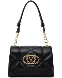 Love Moschino - Logo-Plaque Quilted Shoulder Bag - Lyst