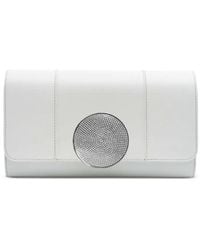 PERRIN Paris - Le Disque Strass Leather Clutch Bag - Lyst