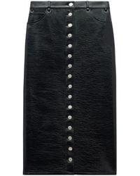 Courreges - Multiflex Mini-Rok Met Gelakte Afwerking - Lyst