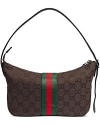 Gucci - Borsa A Spalla Lunetta Piccola Con Decorazione Web - Lyst