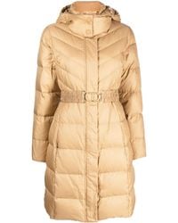 Twinset - Hooded Belted Puffer Coat - Lyst