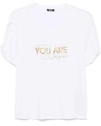 Liu Jo - Rhinestone-Embellished Printed T-Shirt - Lyst