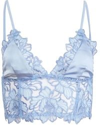 Fleur du Mal - Whitney Embroidered Longline Triangle Bra - Lyst