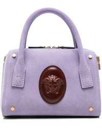 Versace - Petit Sac Boston Roomy En Daim - Lyst