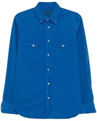 Tom Ford - Peach Twill Western-Style Press-Stud Shirt - Lyst