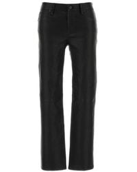 FRAME - Pantalon The Cigarette En Cuir À Taille Basse - Lyst