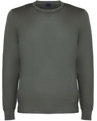 Fedeli - Crew-Neck Ribbed-Trim Sweater - Lyst