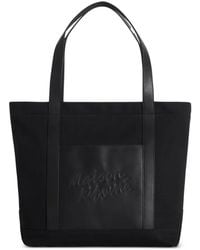 Maison Kitsuné - Canvas And Leather Large Tote - Lyst
