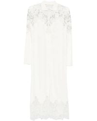 Ermanno Scervino - Robe Mi-Longue À Détails En Dentelle - Lyst