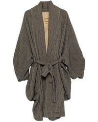 Uma Wang - Herringbone-Pattern Belted Coat - Lyst