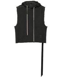 Rick Owens - Sleeveless Raw-Cut Hoodie - Lyst