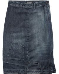 Balenciaga - Upside-down Denim Midi Skirt - Lyst