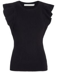 Marie Oliver - Rory Ruffle-Trim Ribbed Top - Lyst
