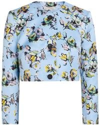 Emilia Wickstead - Lizette Floral-Print Cropped Jacket - Lyst