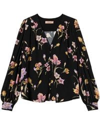 Twinset - Crêpe De Chine Floral Shirt - Lyst