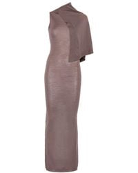 Rick Owens - Scarf One-Shoulder Draped Maxi Dress - Lyst