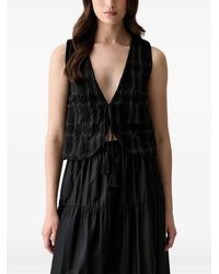 Haveone - Embroidered Tie-Fastening Top - Lyst
