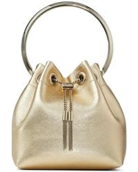 Jimmy Choo - Bon Bon Metallic-Finish Bucket Bag - Lyst