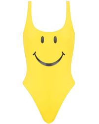 Moschino - Smiley Print One Piece Swimsuit - Lyst