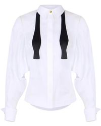 Elisabetta Franchi - Chemise En Coton À Détail De Nœud - Lyst