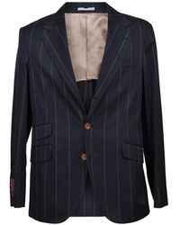 Brunello Cucinelli - Striped-Pattern Single-Breasted Blazer - Lyst