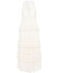 Philosophy Di Lorenzo Serafini - V-Neck Lace Midi Dress - Lyst