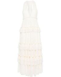 Philosophy Di Lorenzo Serafini - V-Neck Lace Midi Dress - Lyst