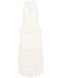 Philosophy Di Lorenzo Serafini - V-Neck Lace Midi Dress - Lyst
