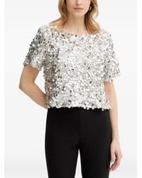 Haveone - Sequin-Embellished Short-Sleeve Top - Lyst