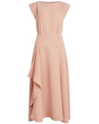 KARL LAGERFELD - Draped Cap-Sleeve Midi Dress - Lyst