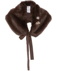 Liu Jo - Embellished Faux-Fur Scarf - Lyst