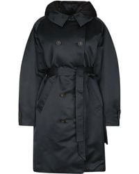Add - Hooded Double-Breasted Trench Coat - Lyst