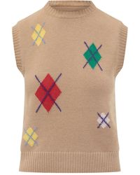 MSGM - Top Mit Rautenmuster - Lyst