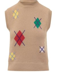 MSGM - Diamond-Pattern Sleeveless Top - Lyst