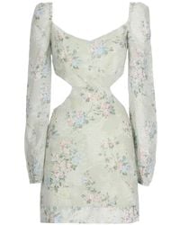 MC2 Saint Barth - Jara Mini-Jurk Met Bloemen-Print En Uitgesneden Details - Lyst