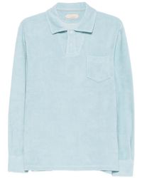 Aurélien - Terry Long-Sleeve Polo Shirt - Lyst